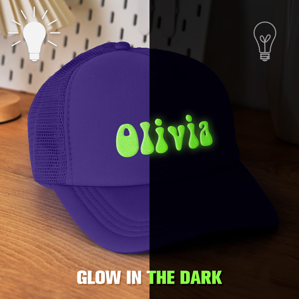 Custom Puff Print Glow-in-the-dark Trucker Hat