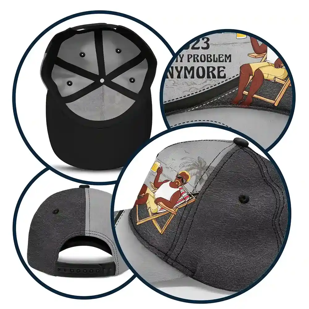 Personalized 'The Legend Has Retired' classic cap, polyester-cotton blend, gray and black color, retirement gift.