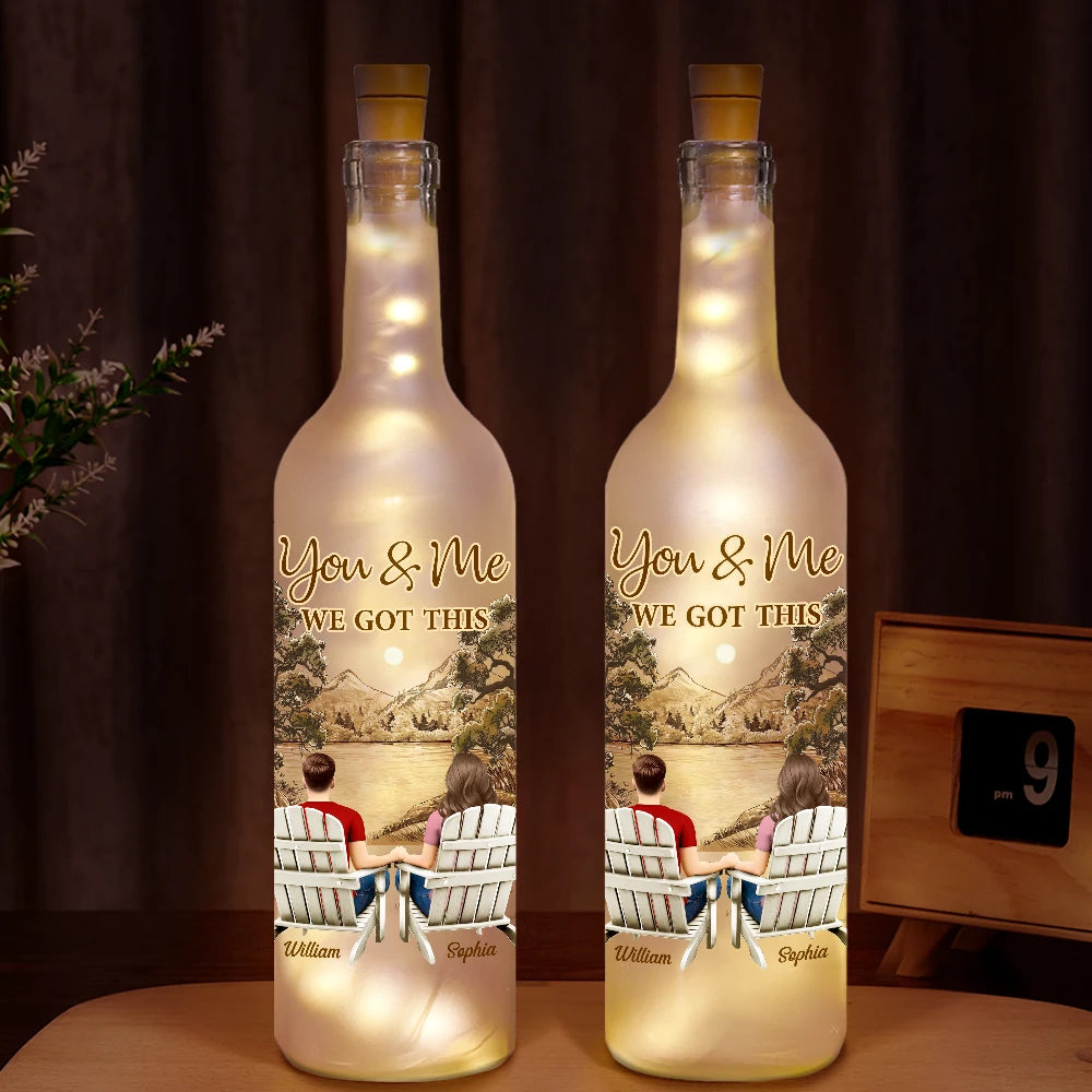 Personalized Bottle Light for Couples with Warm LED Lights - Romantic Decor