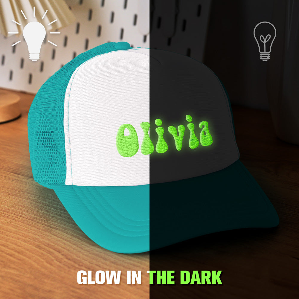 Custom Puff Print Glow-in-the-dark Trucker Hat