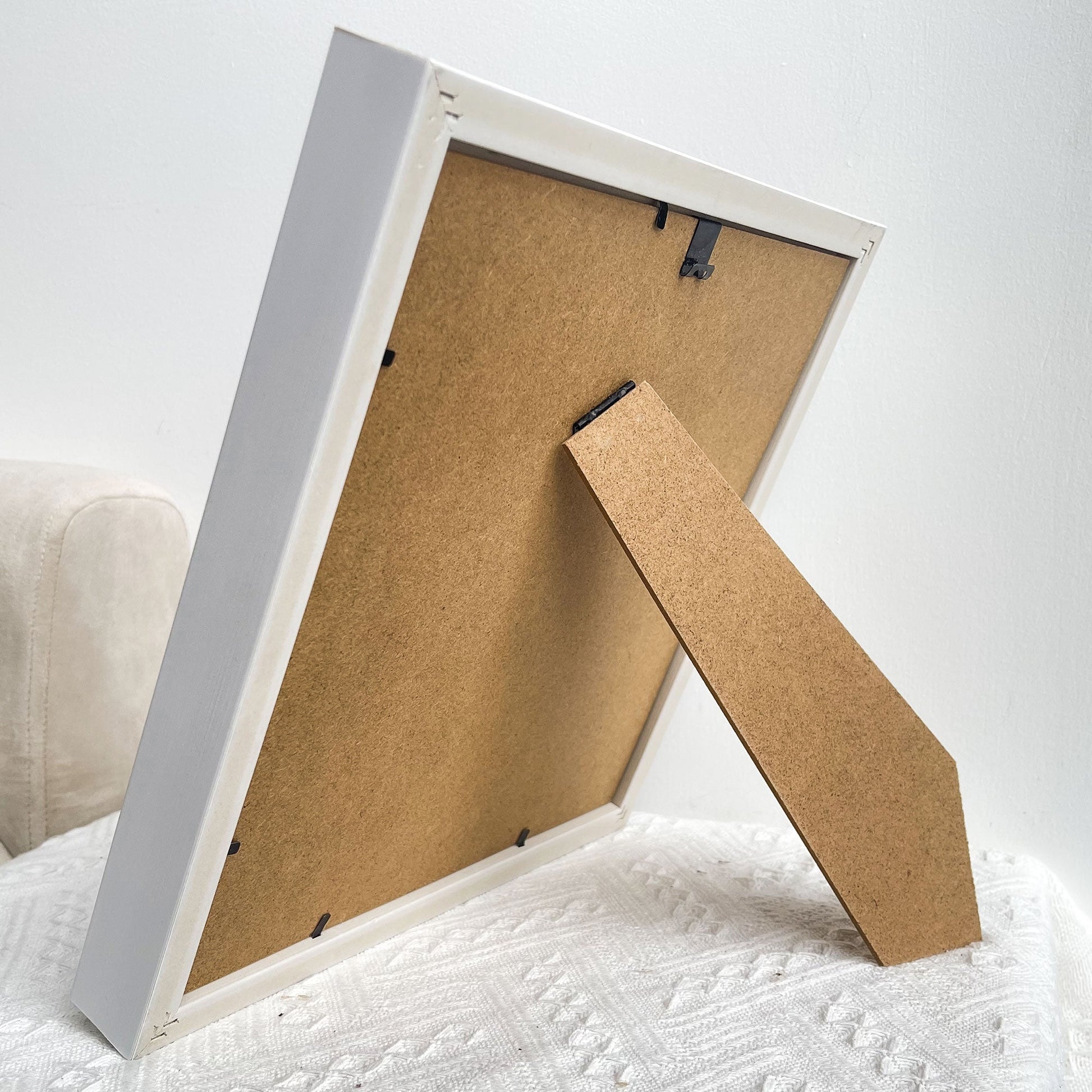 White framed Mother's Day shadow box with MDF back and stand.