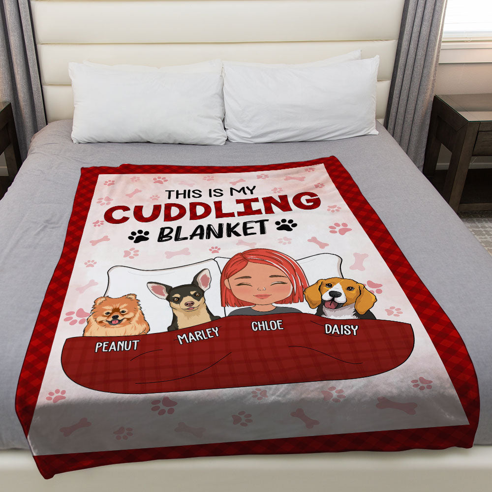Personalized Cuddling Blanket with custom design and pets, soft fleece material, perfect gift