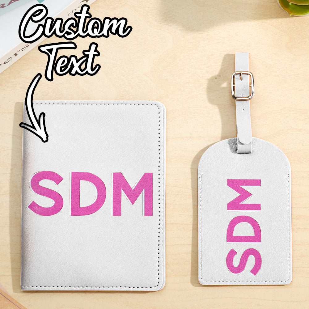 Personalized Shadow Monogram Passport Holder Luggage Tag Set