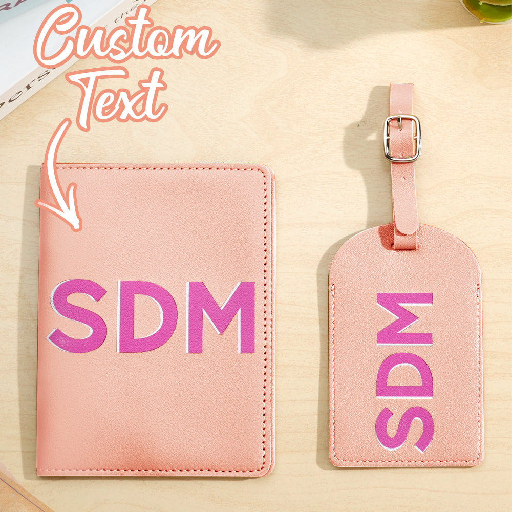 Personalized Shadow Monogram Passport Holder Luggage Tag Set